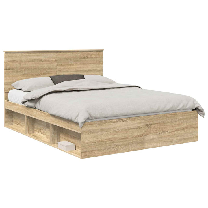 Sengestel med hovedgærde Sonoma eg 150 x 200 cm Massiv fyrretræ