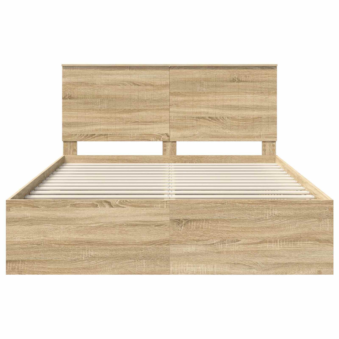 Sengestel med hovedgærde Sonoma eg 150 x 200 cm Massiv fyrretræ