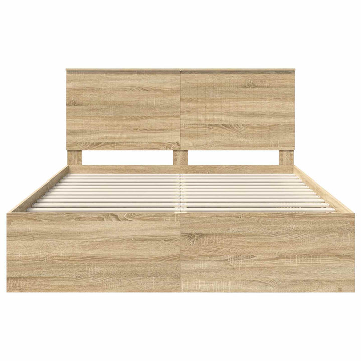 Sengestel med hovedgærde Sonoma eg 150 x 200 cm Massiv fyrretræ