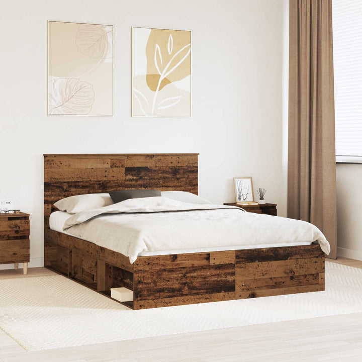 Sengestel Gammelt træ 150 x 200 cm Massiv fyrretræ