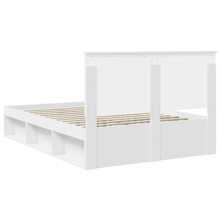 Sengestel med hovedgærde Hvid 140 x 190 cm Massiv fyrretræ