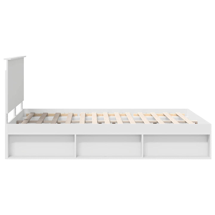 Sengestel med hovedgærde Hvid 140 x 190 cm Massiv fyrretræ