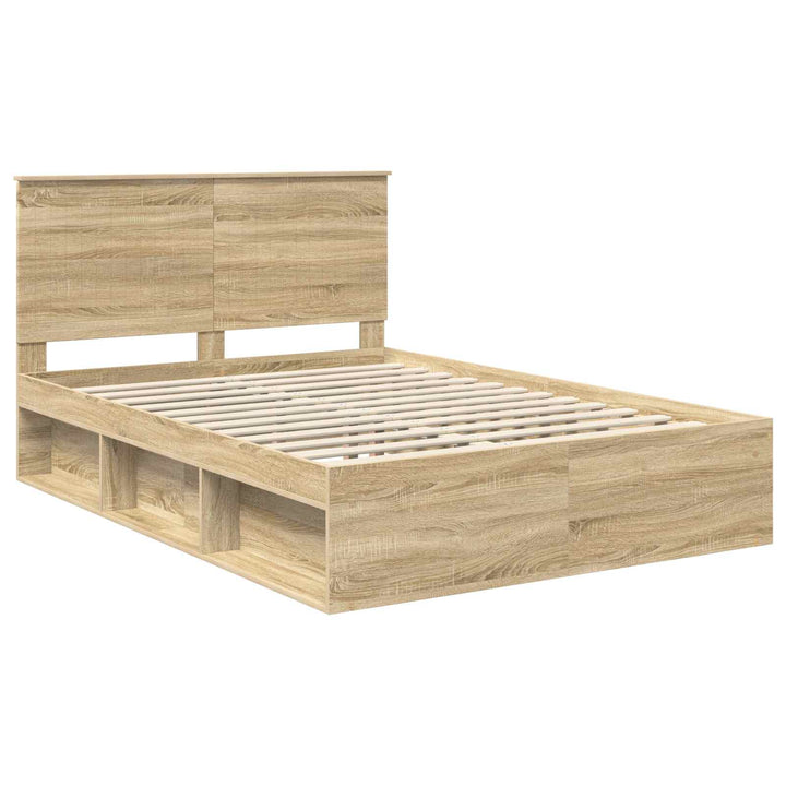 Sengestel med hovedgærde Sonoma 140 x 190 cm Massiv fyrretræ