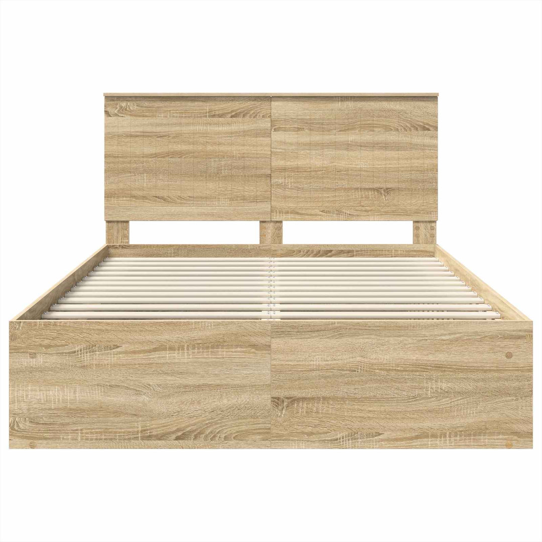 Sengestel med hovedgærde Sonoma 140 x 190 cm Massiv fyrretræ