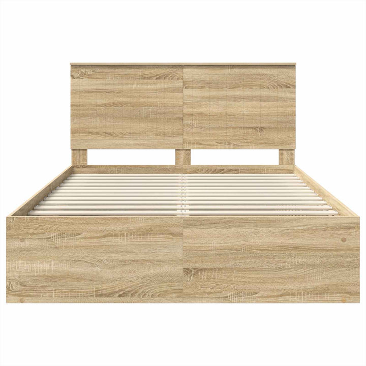 Sengestel med hovedgærde Sonoma 140 x 190 cm Massiv fyrretræ