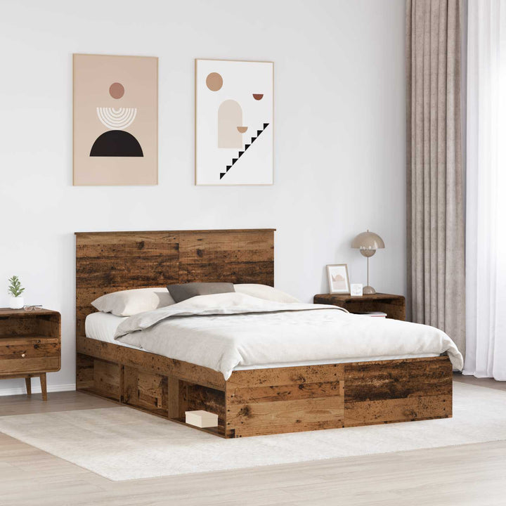 Sengestel Gammelt træ 135 x 190 cm Massiv fyrretræ