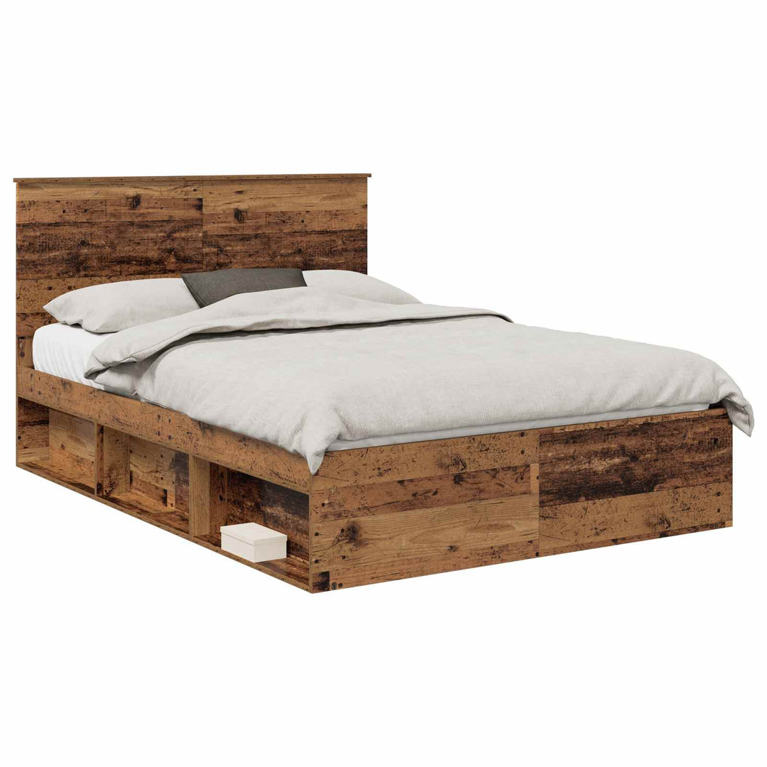 Sengestel Gammelt træ 135 x 190 cm Massiv fyrretræ