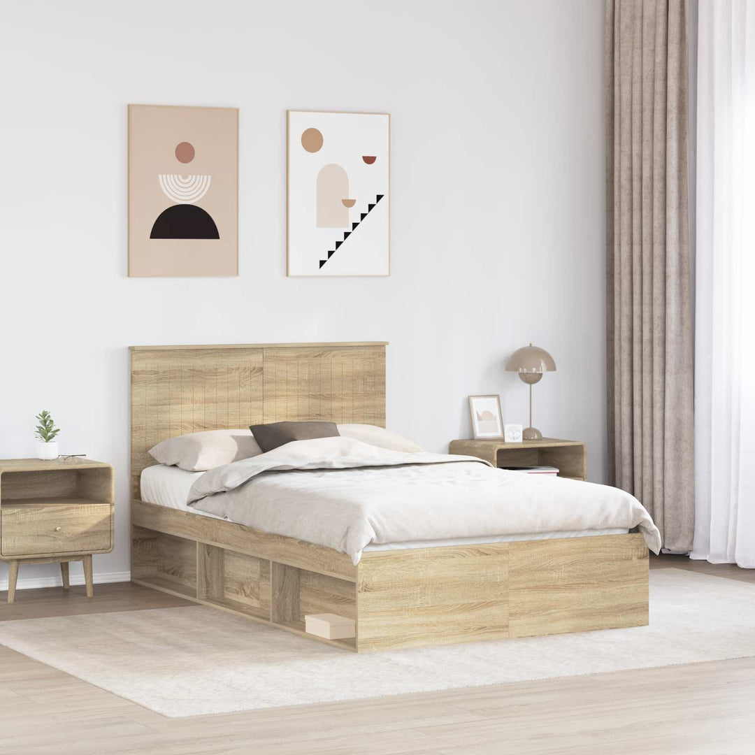 Sengestel med hovedgærde Sonoma 120 x 200 cm Massiv fyrretræ