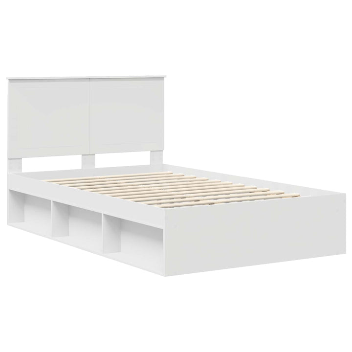 Sengestel med hovedgærde Hvid 120 x 190 cm Massiv fyrretræ