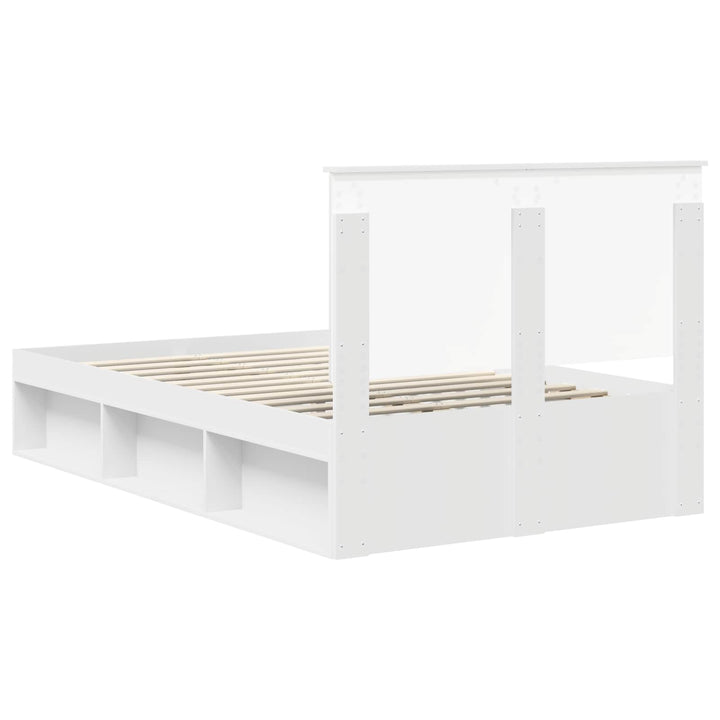Sengestel med hovedgærde Hvid 120 x 190 cm Massiv fyrretræ