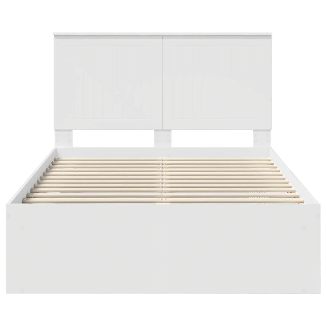 Sengestel med hovedgærde Hvid 120 x 190 cm Massiv fyrretræ