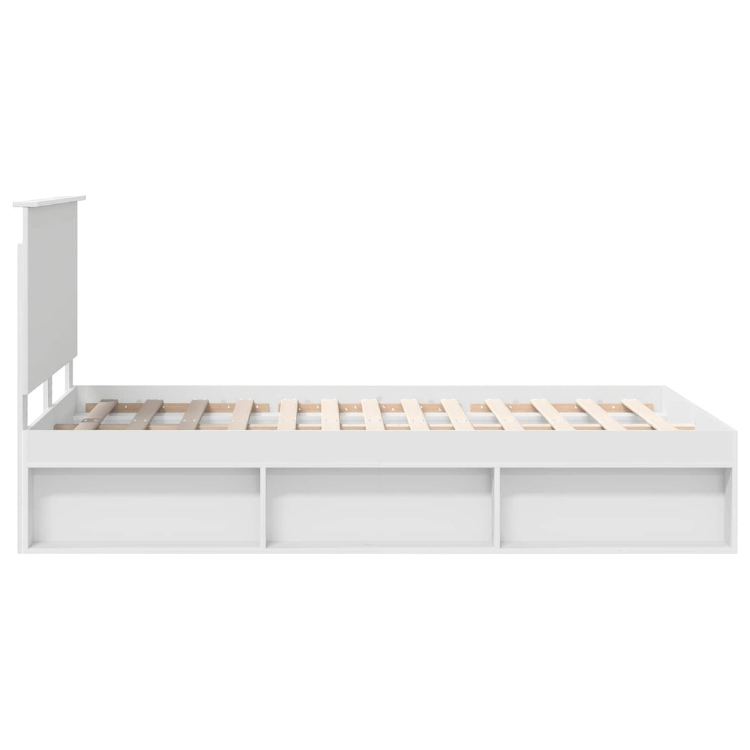 Sengestel med hovedgærde Hvid 120 x 190 cm Massiv fyrretræ