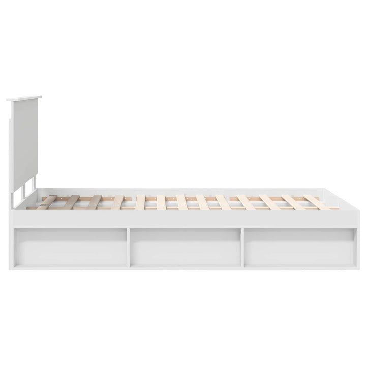Sengestel med hovedgærde Hvid 120 x 190 cm Massiv fyrretræ