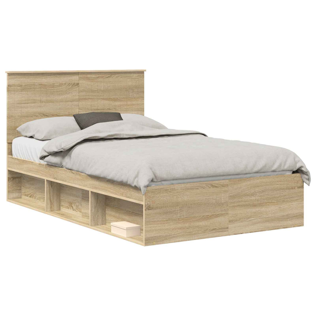 Sengestel med hovedgærde Sonoma 120 x 190 cm Massiv fyrretræ