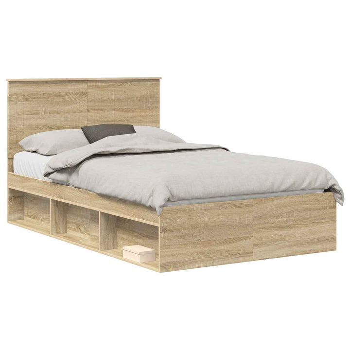 Sengestel med hovedgærde Sonoma 120 x 190 cm Massiv fyrretræ