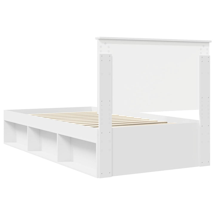 Sengestel med hovedgærde Hvid 100 x 200 cm Massiv fyrretræ