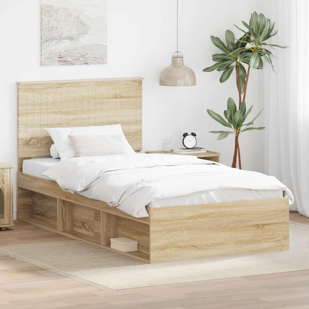 Sengestel med hovedgærde Sonoma 100 x 200 cm Massiv fyrretræ