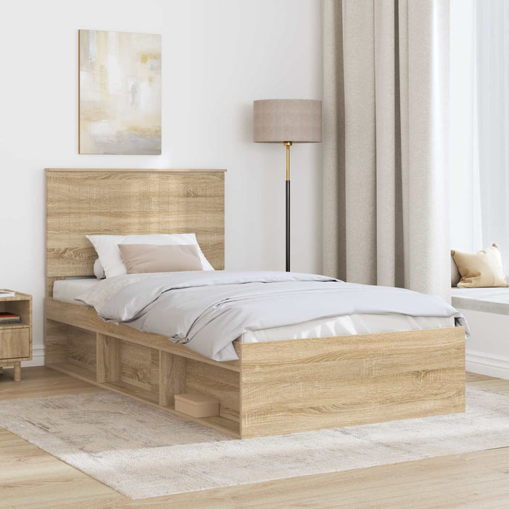 Sengestel med hovedgærde Sonoma 100 x 200 cm Massiv fyrretræ