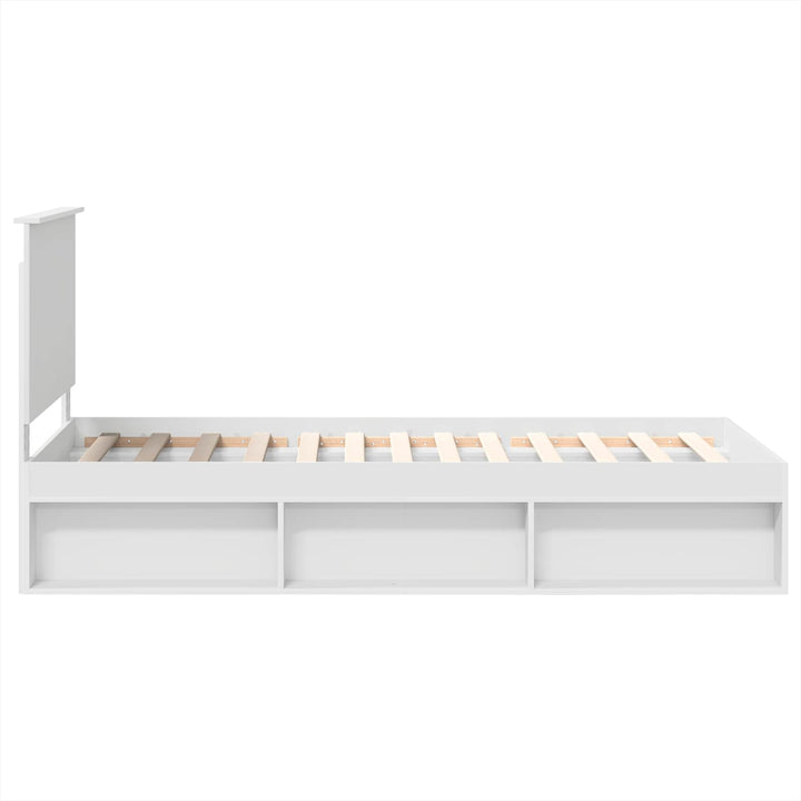 Sengestel med hovedgærde Hvid 90 x 200 cm Massiv fyrretræ