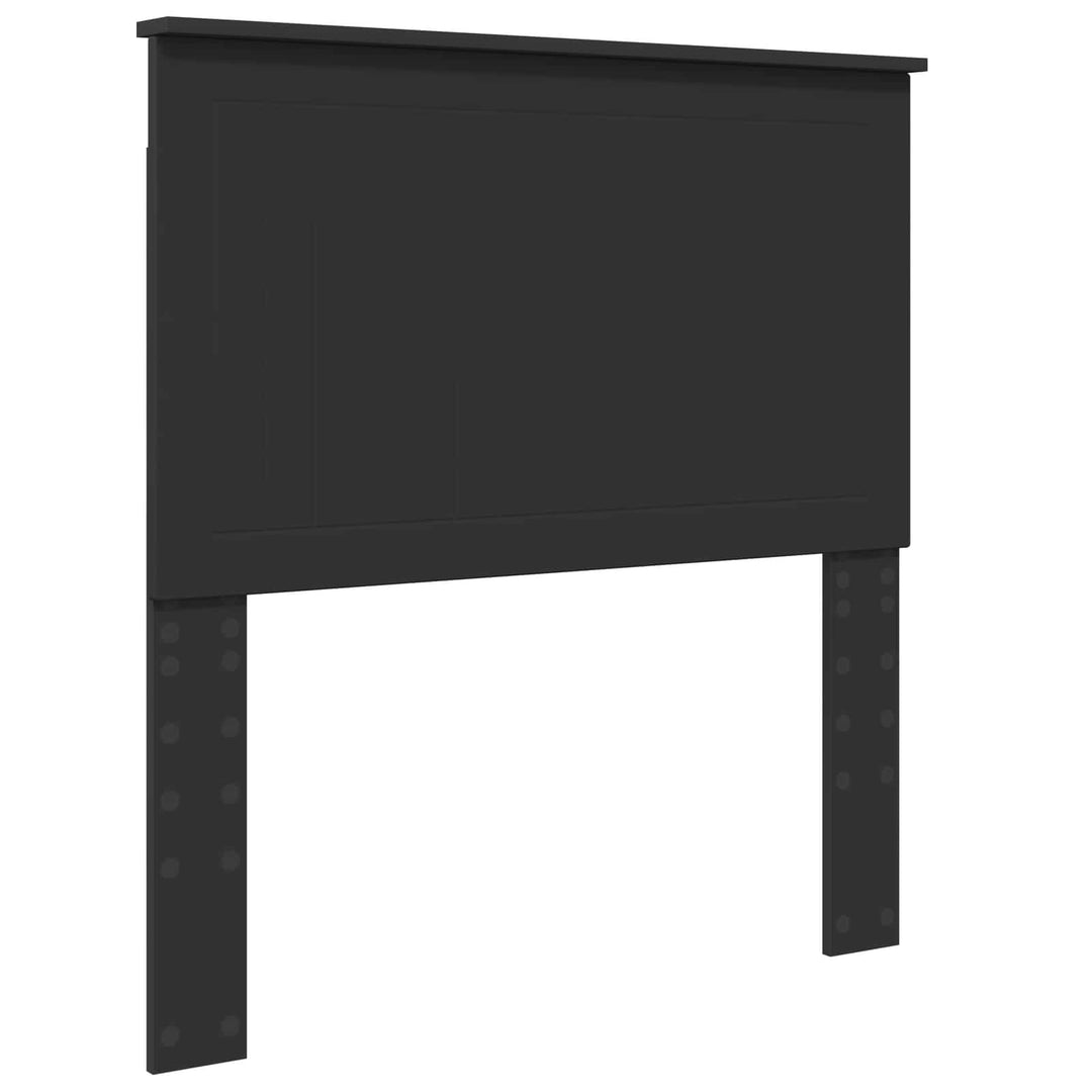 Sengestel med hovedgærde Sort 90 x 200 cm Massiv fyrretræ