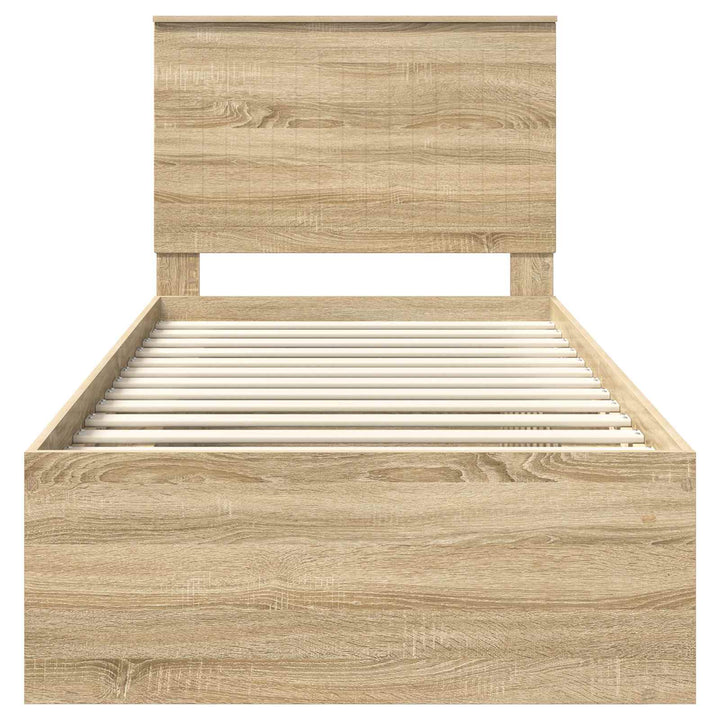 Sengestel med hovedgærde Sonoma eg 90 x 190 cm Massiv fyrretræ