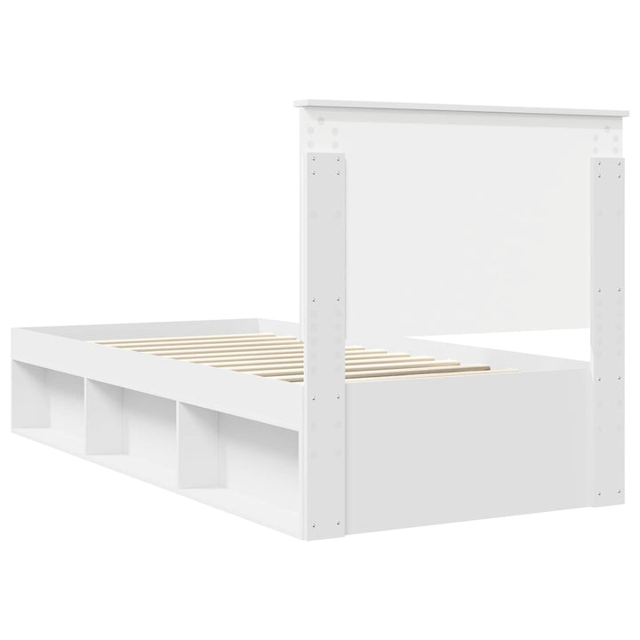 Sengestel med hovedgærde Hvid 90 x 190 cm Massiv fyrretræ