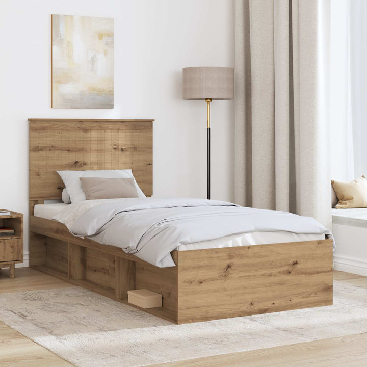 Sengestel med hovedgærde Artisan eg 90 x 190 cm Massiv fyrretræ