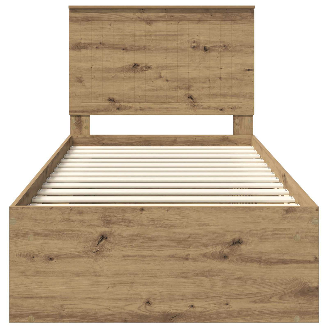 Sengestel med hovedgærde Artisan eg 90 x 190 cm Massiv fyrretræ