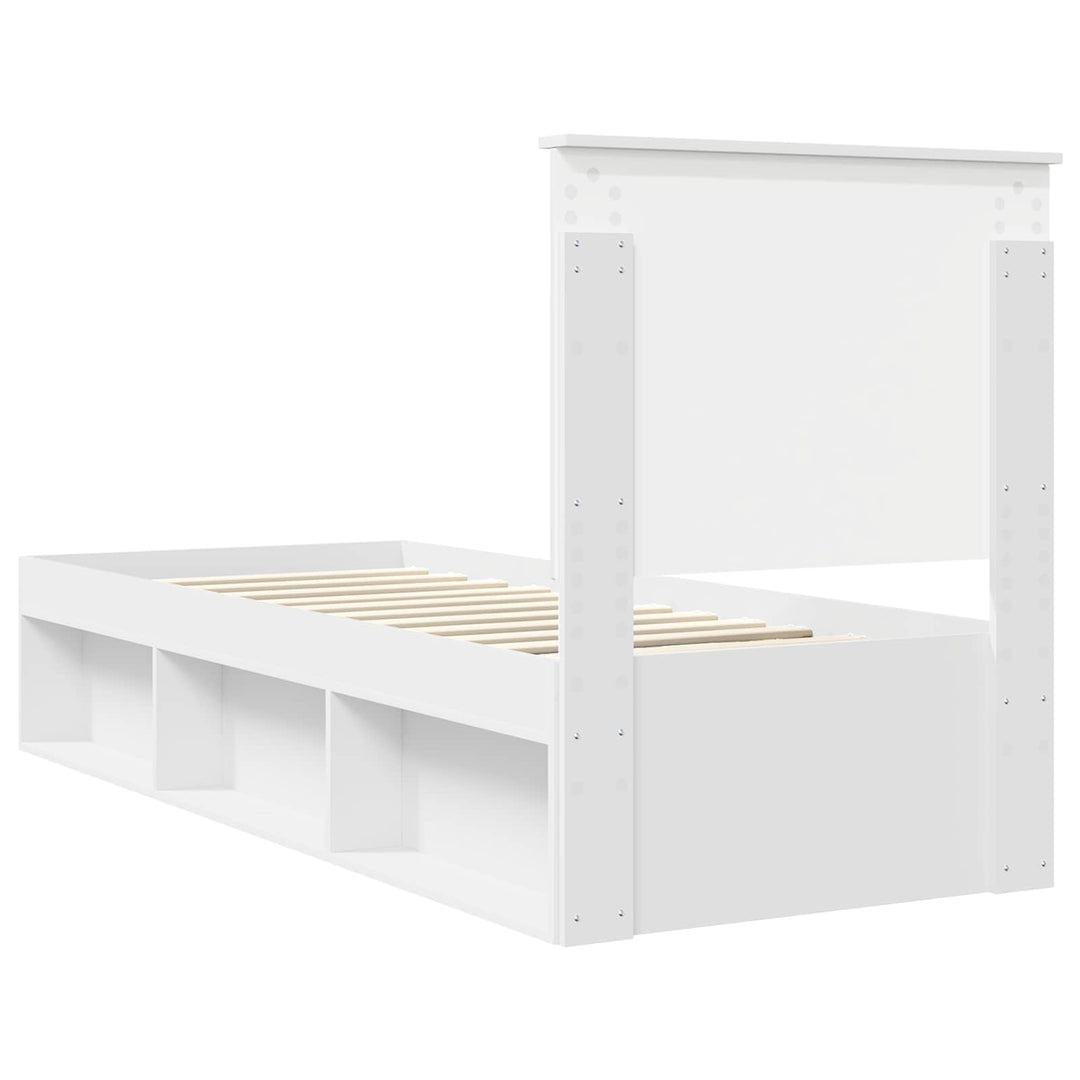 Sengestel med hovedgærde Hvid 75 x 190 cm Massiv fyrretræ