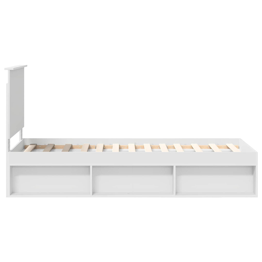 Sengestel med hovedgærde Hvid 75 x 190 cm Massiv fyrretræ