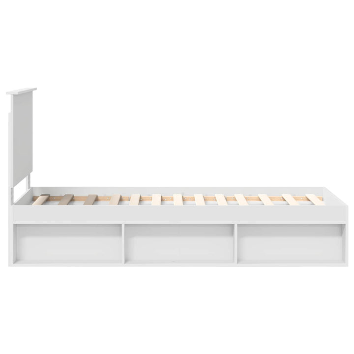Sengestel med hovedgærde Hvid 75 x 190 cm Massiv fyrretræ