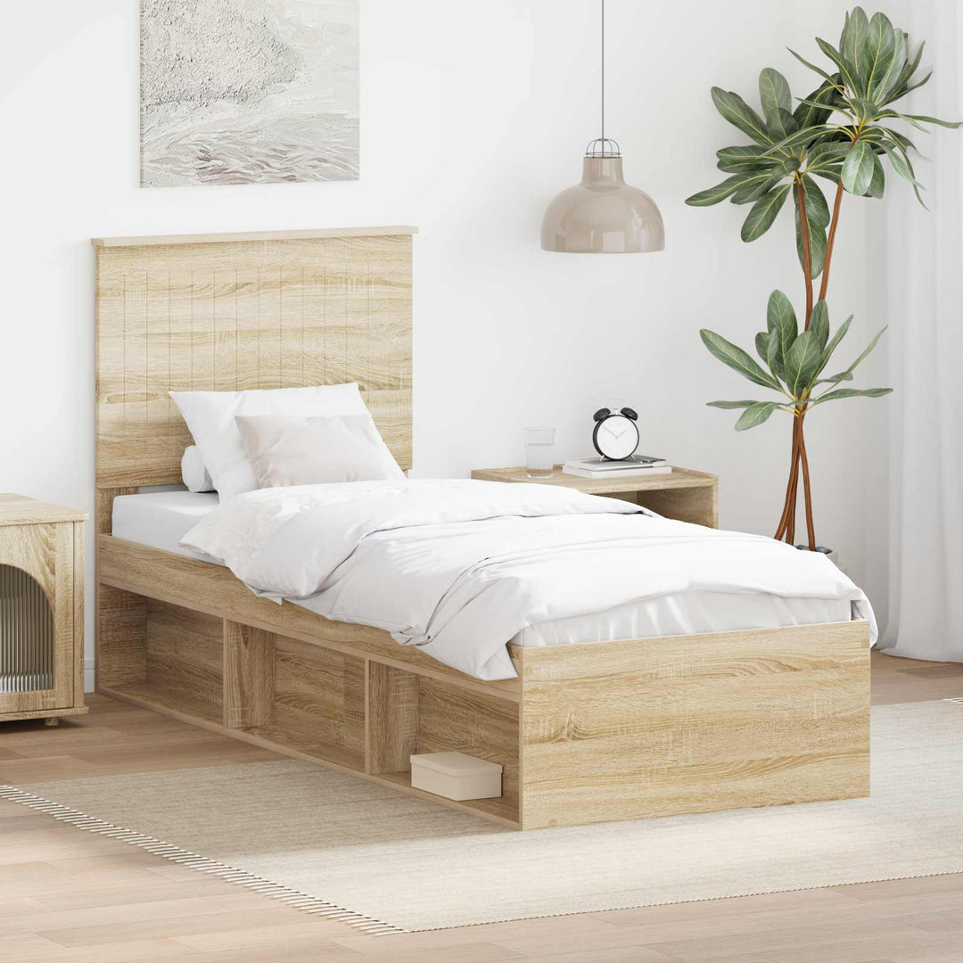 Sengestel med hovedgærde Sonoma eg 75 x 190 cm Massiv fyrretræ