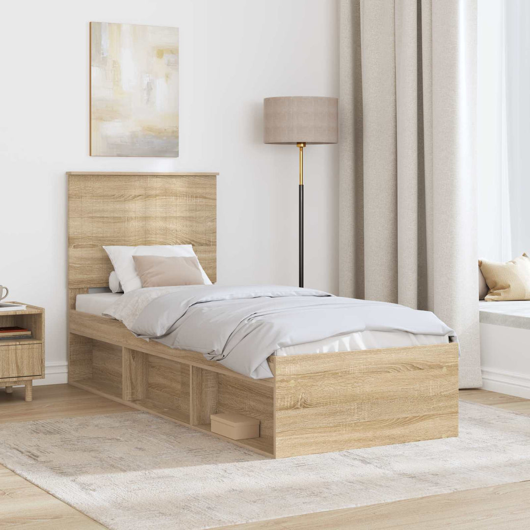 Sengestel med hovedgærde Sonoma eg 75 x 190 cm Massiv fyrretræ