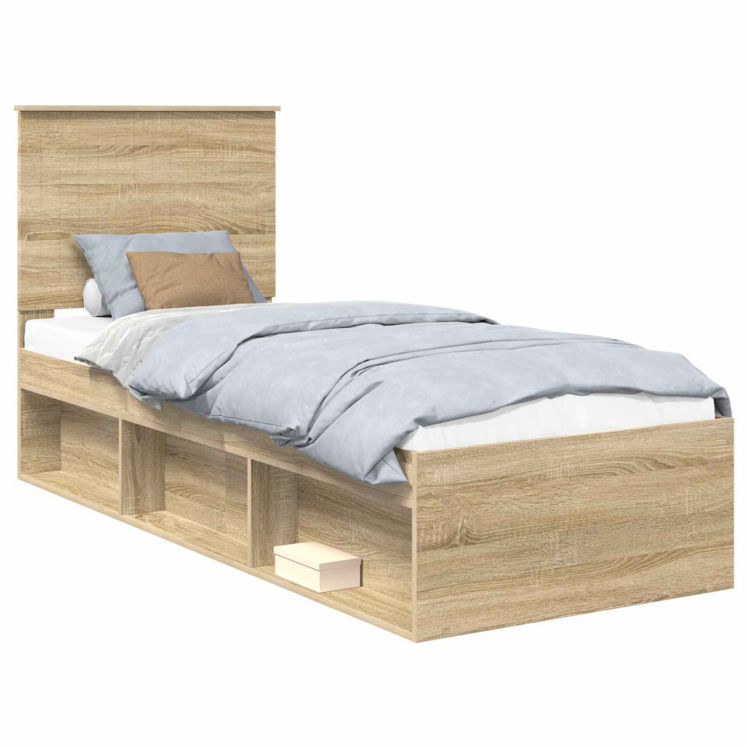Sengestel med hovedgærde Sonoma eg 75 x 190 cm Massiv fyrretræ