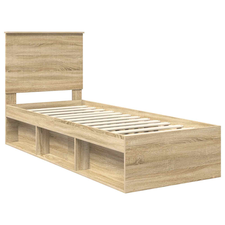 Sengestel med hovedgærde Sonoma eg 75 x 190 cm Massiv fyrretræ