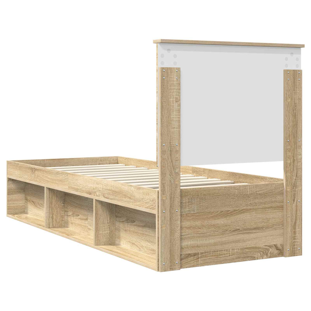 Sengestel med hovedgærde Sonoma eg 75 x 190 cm Massiv fyrretræ