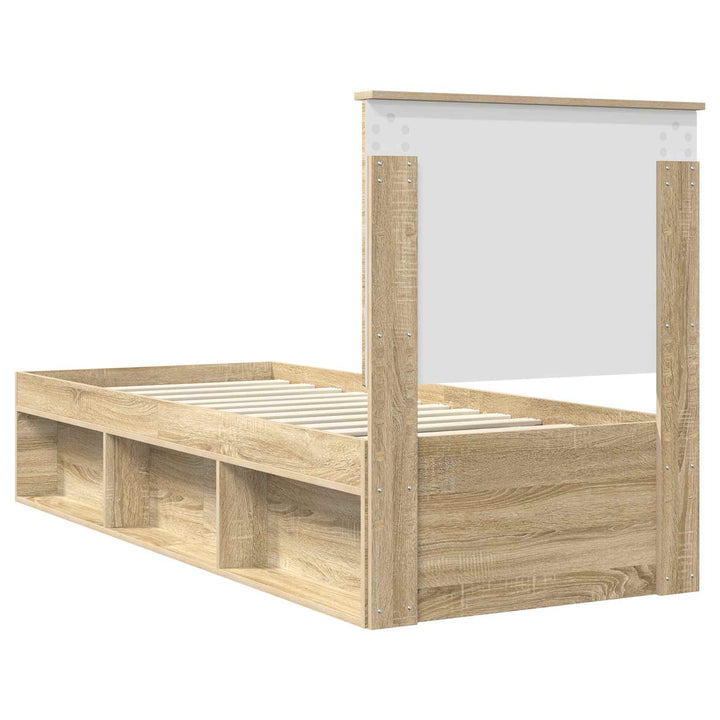 Sengestel med hovedgærde Sonoma eg 75 x 190 cm Massiv fyrretræ