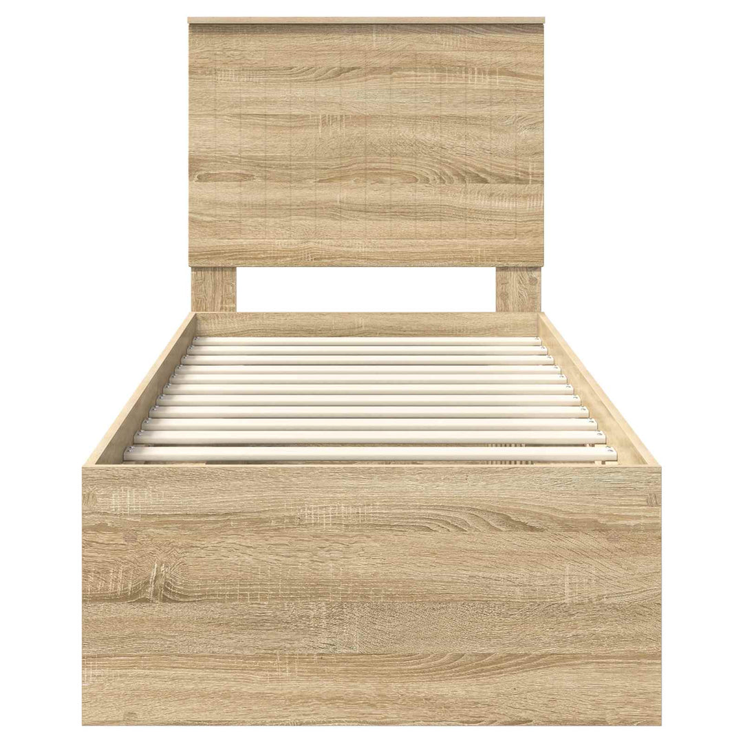 Sengestel med hovedgærde Sonoma eg 75 x 190 cm Massiv fyrretræ