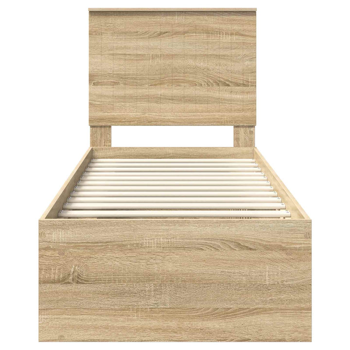 Sengestel med hovedgærde Sonoma eg 75 x 190 cm Massiv fyrretræ