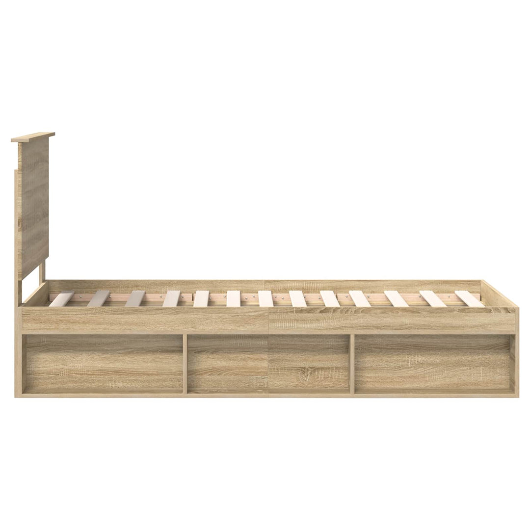 Sengestel med hovedgærde Sonoma eg 75 x 190 cm Massiv fyrretræ