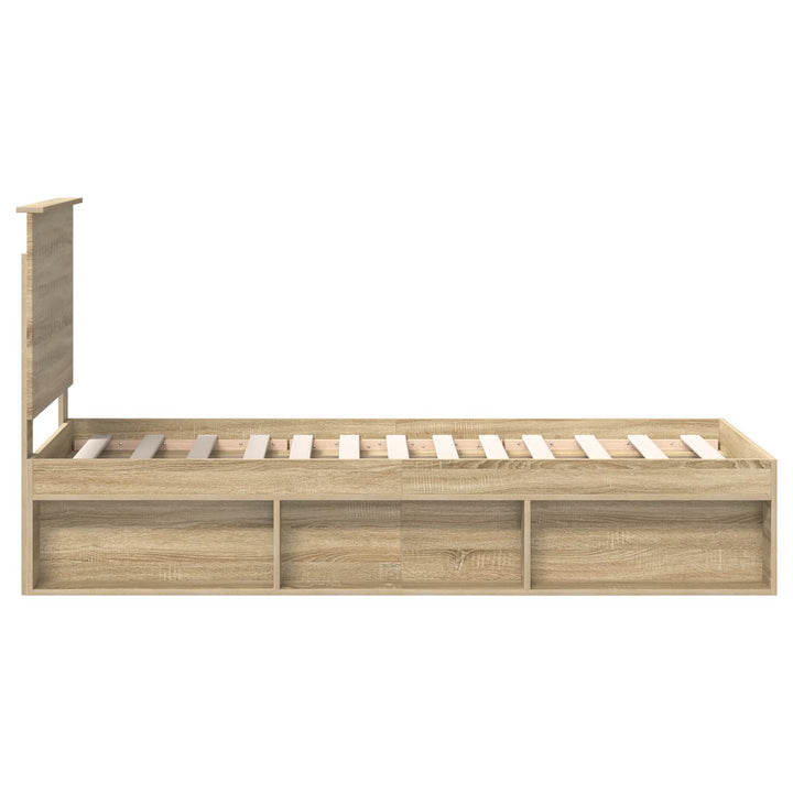 Sengestel med hovedgærde Sonoma eg 75 x 190 cm Massiv fyrretræ