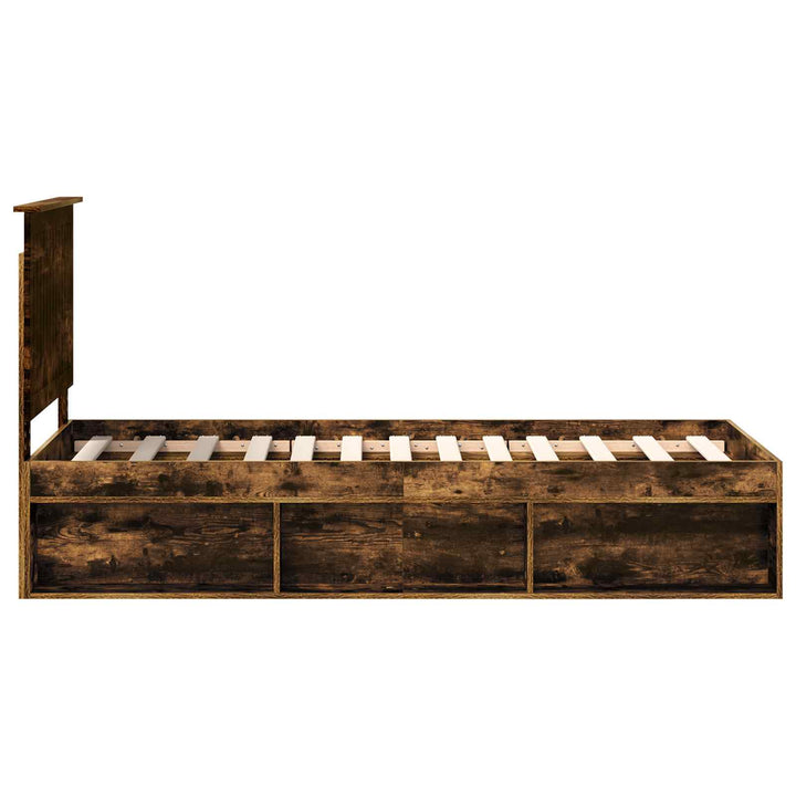 Sengestel med hovedgærde Røget eg 75 x 190 cm Massiv fyrretræ