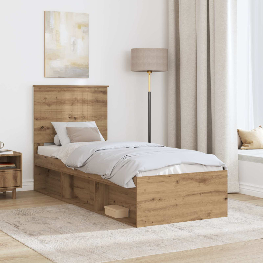 Sengestel med hovedgærde Artisan eg 75 x 190 cm Massiv fyrretræ