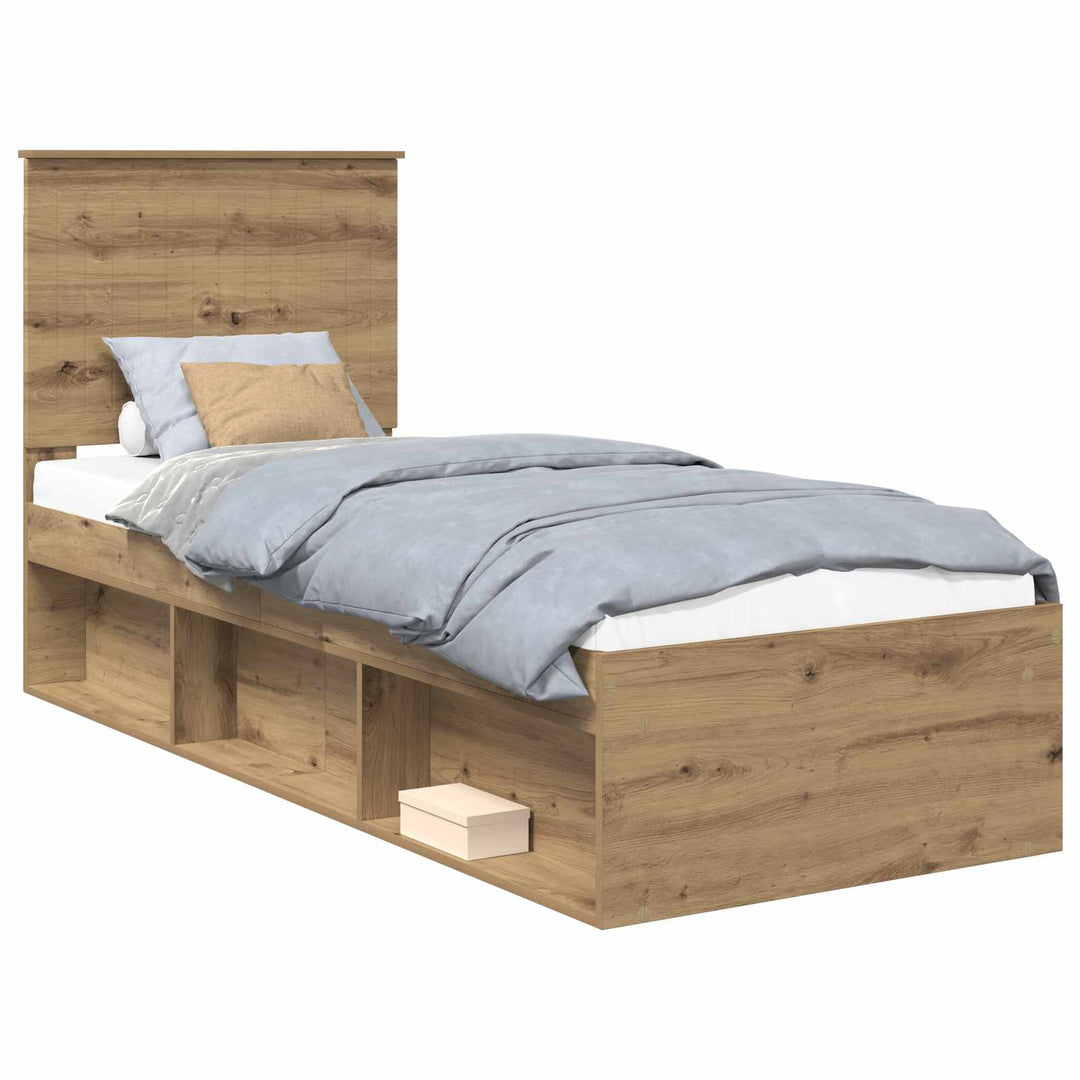 Sengestel med hovedgærde Artisan eg 75 x 190 cm Massiv fyrretræ