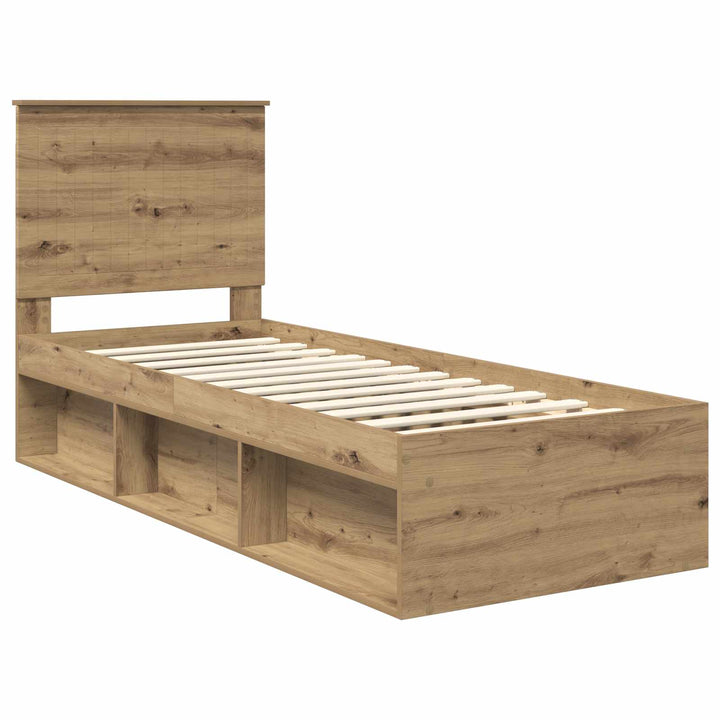 Sengestel med hovedgærde Artisan eg 75 x 190 cm Massiv fyrretræ