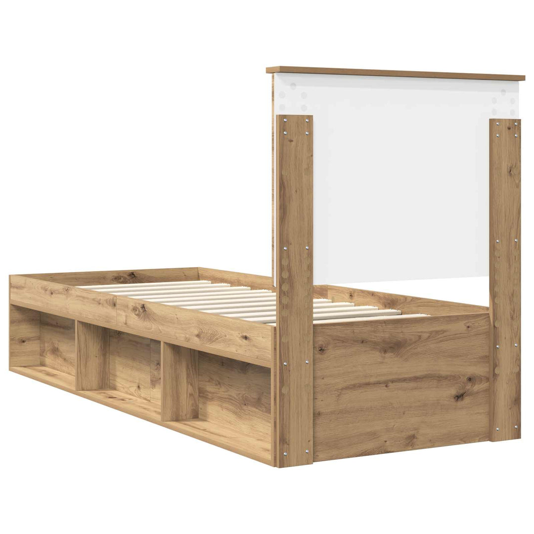 Sengestel med hovedgærde Artisan eg 75 x 190 cm Massiv fyrretræ