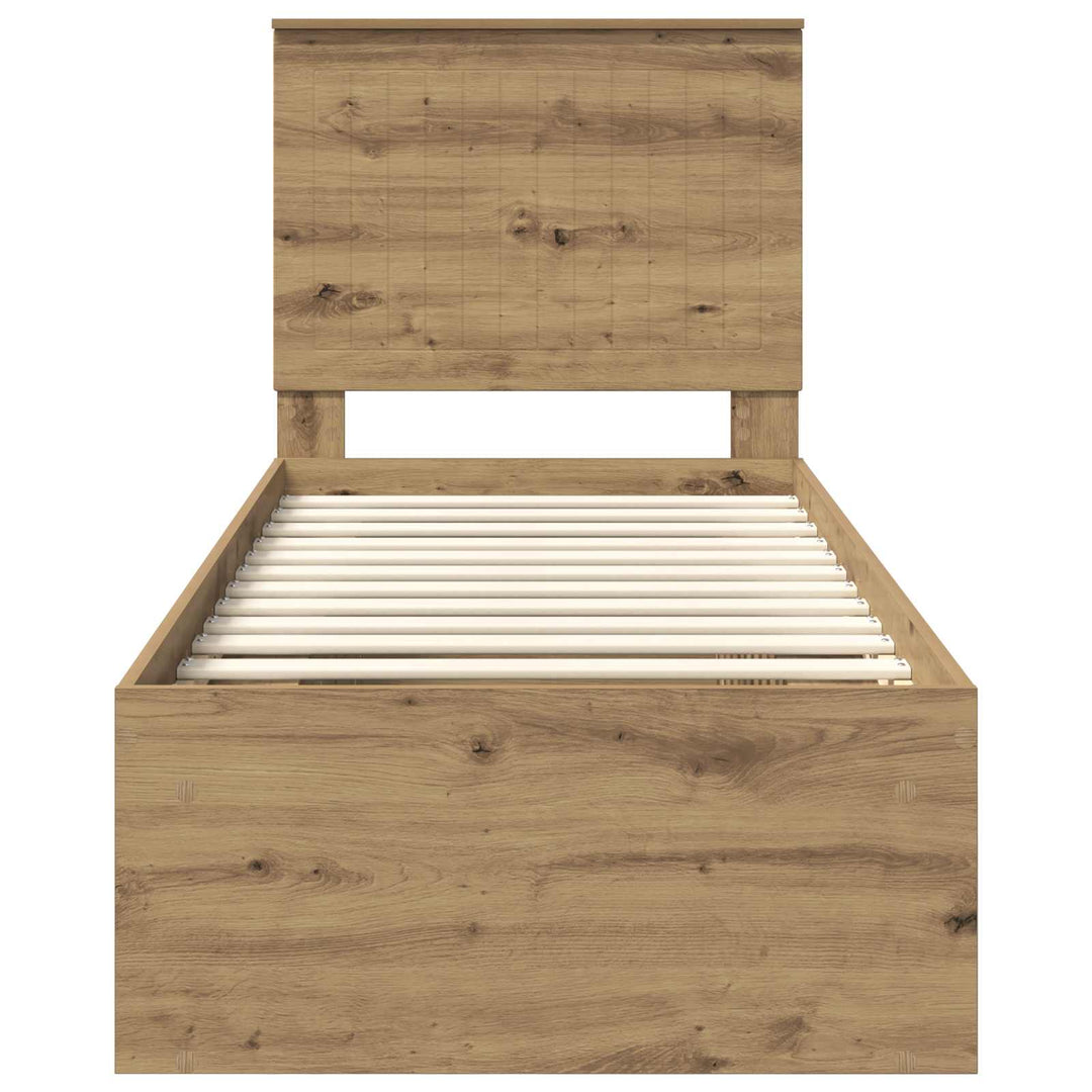 Sengestel med hovedgærde Artisan eg 75 x 190 cm Massiv fyrretræ