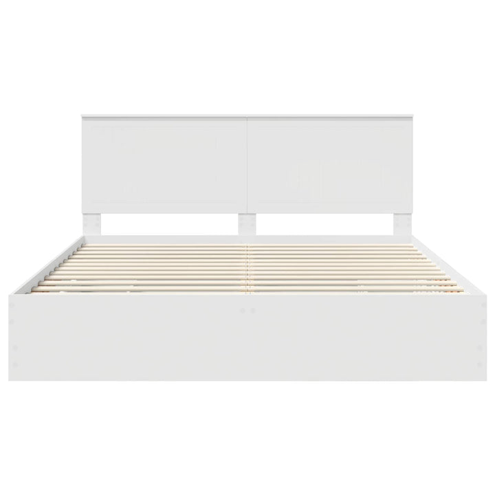 Sengestel med skuffe Hvid 180 x 200 cm Ingeniørtræ
