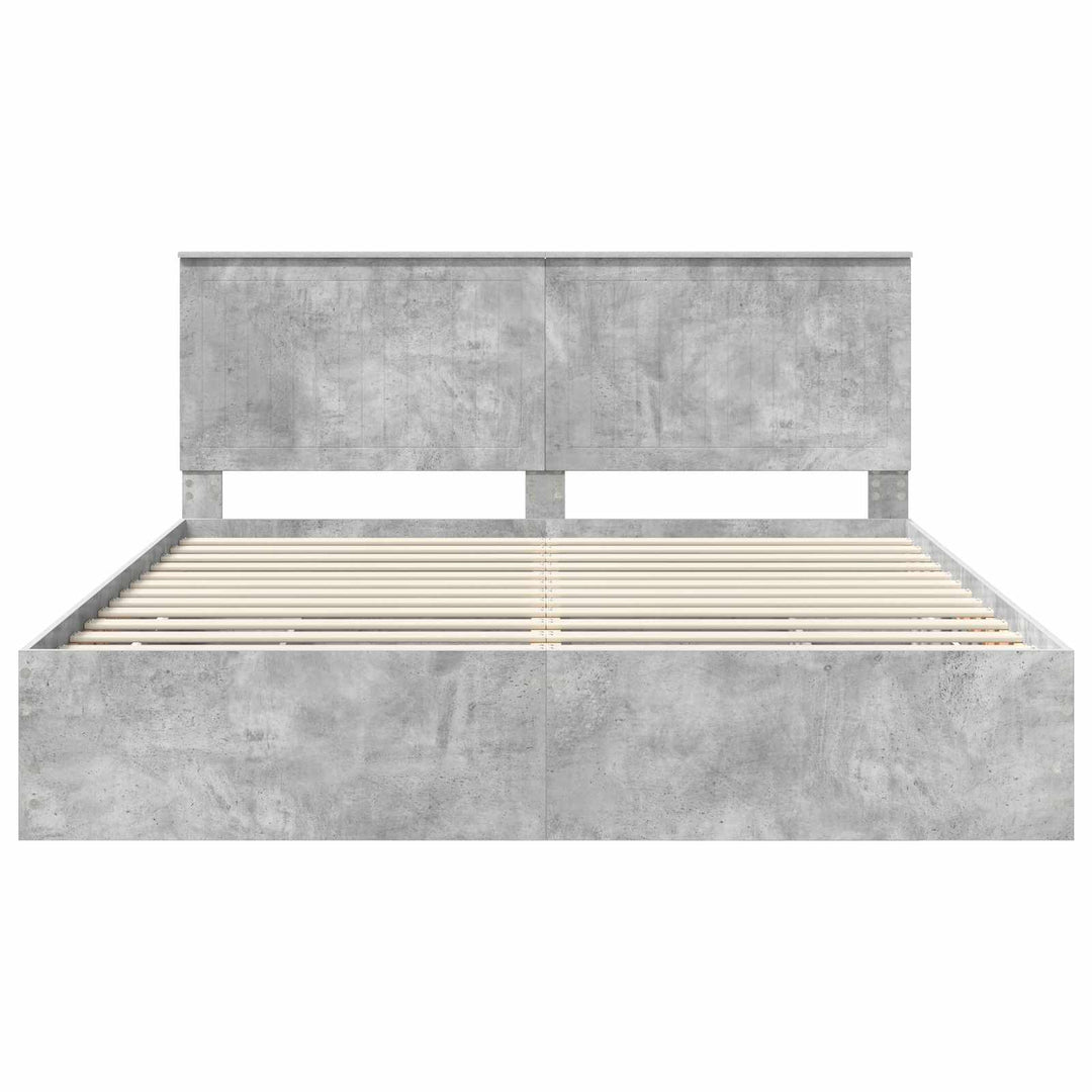 Sengestel med skuffe Beton Grå 180 x 200 cm Ingeniørtræ