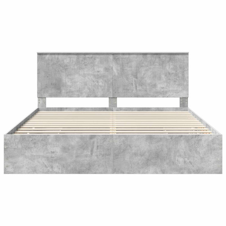 Sengestel med skuffe Beton Grå 180 x 200 cm Ingeniørtræ